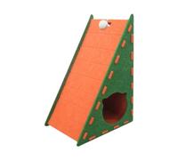 Griffoir Chat Triangle Coussin Griffoir pour Chat Abri Feutre Prévention Mobilier Dégradé pour Chaton et Chat D'Intérieur Adapté Au Repos Au Divertiss, Orange