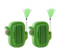 Griffoir Chat Visage - Peigne Démêlant Cactus Lot de 2,Grattoir d'Angle avec Jouet Plume et Boule de Cataire - Stimulation Mentale et Sensorielle Anti-Stress pour Épanouissement