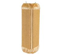 TRIXIE Griffoir d'angle pour chambre - Surface à gratter en sisal - Dos recouvert de peluche - Herbe à chat - 32 × 60 cm - 43431