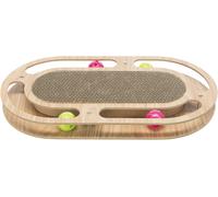 TRIXIE Griffoir carton avec jouet, catnip en bois - 46 x 4 x 25 cm - Pour chat