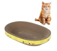 Griffoir en carton ondulé ovale 2 en 1 pour chats d'intérieur, griffoir de forme ovale, griffoir pour chats