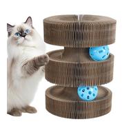 Griffoir en Carton pour Chat, Accessoires pour Animaux Pliables Interactifs en Accordéon avec Billes, Jouet Piste pour Chat, pour Jeu Intérieur Extérieur Maison Salon Dressage