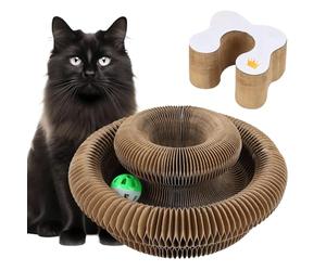 Griffoir en carton pour chaton - Pliable - Pour l'exercice - Résistant aux rayures - Design durable - Accessoire d'entraînement multi-animaux pour l'intérieur et l'extérieur - Convient pour les