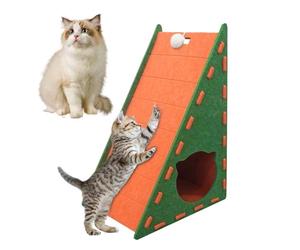 Griffoir en feutre pour chat - Griffoir vertical intégré | Lit triangulaire en feutre pour chaton qui ne perd pas ses poils et tapis d'escalade résistant à l'usure pour se détendre, jouer en plein air