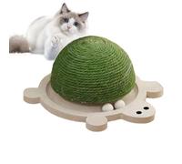 Griffoir en forme de tortue pour chat - Demi-boule en sisal résistant à l'usure et aux rayures avec boules en bois roulantes pour petit chat