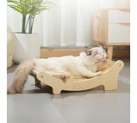 Griffoir en sisal en bois - Tapis pour chats avec design incurvé - Grand 60 x 33 x 17 cm - Tapis en sisal - Pour tous les chats pour jouer et se reposer