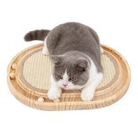Griffoir en Sisal pour Chat, 43x33x3cm Chat Griffoir Réutilisable, Jouet Interactif pour Chat, Circuit à Billes en Bois avec 4 Balles Mobiles, Tapis Griffoir pour Jouer et se Détendre