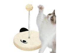 Griffoir en sisal pour chat - Bâton interactif en forme de tête de chat | Grattoir pour chaton | Cloche intégrée pour exercice physique mental jouet de protection pour meubles de maison pour murs