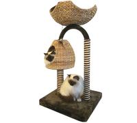 Griffoir haut modèle Natural Azalea avec coussin pelucheux amovible pour chats C
