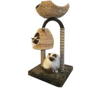 Griffoir haut modèle Natural Azalea avec coussin pelucheux amovible pour chats C