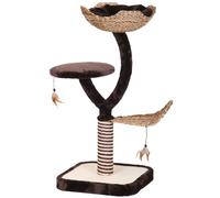 CROCI Natural Magnolia - Griffoir Chats Adulte, Grand et Petit - Poteau Griffoir Chats avec Siège et Canapé avec Coussin - Accessoires Carton et Jeux pour Chats et Animaux Domestiques