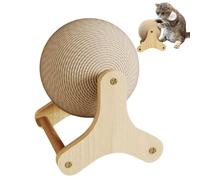 Griffoir interactif en sisal pour chat avec boule rotative | Avec balle légère avec clochette portable en sisal pour chaton, chinchilla, lapins, corde en sisal