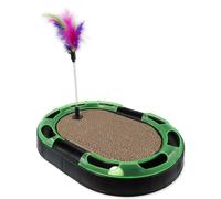 Griffoir MAGIC CAT avec boule et ressort avec plumes - noir 40 cm