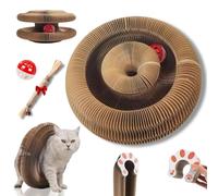 Griffoir magique en accordéon, anneau à gratter bouclé, piste de jeu enrichie avec balle, Kurls flexibles, jouets amusants pour chatons d'intérieur et chats adultes (#01 1 pièce)
