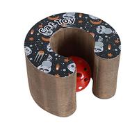 Griffoir magique pour chat, griffoir pour chat avec clochette, griffoir ondulé à à chat, griffoir interactif pour chat pour chaton et chat protection des meubles d'intérieur