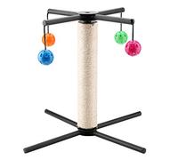 Griffoir Multifonctionnel pour Chat avec 4 balles à grelot, Arbre à griffer Stable en sisal, Jouet de Jeu Vertical ou Horizontal Peu encombrant pour Chats de Tous âges