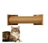 Griffoir Mural en Sisal avec Base en Bois Incurvée, Supporte Jusqu'à 15 Kg, Mobilier Mural pour Chat pour Petites Pièces, Appartements