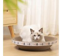 Griffoir ovale en carton pour chat | griffoir pour chat | Boîte à chat | Lit ovale pour chat | Jouet pour chat pour chaton, jouet d'entraînement pour canapé, sol, rideaux, protection matelas