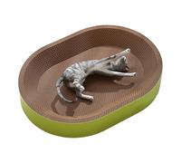 Griffoir ovale en carton pour chat, protection de meuble, nid de griffe pour chambre à coucher, bureau, aire de jeux, appartement, fenêtre, perchoir, chambre, balcon
