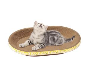 Griffoir ovale pour chat - En carton ondulé - Sans odeur et sans danger - Pour la protection des meubles