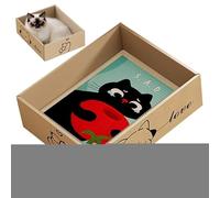 Griffoir pour chat - 38 x 32 x 13 cm - Planche à meuler à griffes - En carton ondulé de qualité - Matériau sans danger pour les meubles - Idéal pour le dressage des chatons, le soulagement de l'ennui