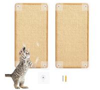Griffoir pour Chat 40 * 60cm, 2 Pièces en Sisal Naturel, Mural, Tapis pour Mur et Coin, Protège Les Meubles et Les Canapés