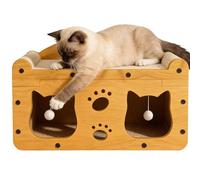 Griffoir pour chat - 50,8 x 27,9 x 24,1 cm - Style double tête de chat | Canapé lit en papier ondulé | Canapé en carton Ca - Salon intérieur voyage