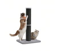 Griffoir Pour Chat, 85 Cm De Haut, Dissuade De Gratter Les Meubles, Poteau À Gratter En Sisal, Pompom À Ressort Avec Clochette, Noir D'encre