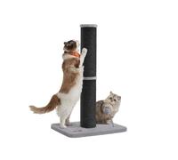 Griffoir pour Chat, 85 cm de Haut, Moyens et Larges Chats, Pompom à Ressort avec Clochette, Noir d'encre