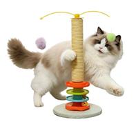Griffoir pour Chat Auto-brosseur interactif surélevé | Poteau pour chat Pour activité physique, habitation, ennui, divertissement, enrichissement, plancher, meubles, intérieur, ,