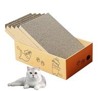 Griffoir pour chat avec boîte - 42 x 26 cm - 5 couches - Grattoir réversible en carton ondulé pour chat d'intérieur