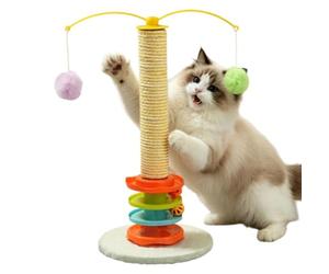 Griffoir pour Chat Balle à pistage et Auto-brossage
