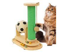 Griffoir pour chat | Barre interactive sur le thème du football avec large base et balle roulante | Colonne à chat haute, particulièrement adaptée pour canapé, canapé, coin, sol, intérieur et