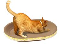 griffoir pour chat - Carton ondulé rond/ovale - Tapis griffoir pour chat avec lit lounge - Canapé chatons - Protection de meubles - Grand coussin de griffes de chat robuste - Jouet