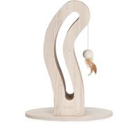 Griffoir pour chat - CATIT - Pixi Queue de chat - Avec balle en tissu et plume - Aspect chene naturel