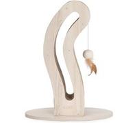 Griffoir pour chat - CATIT - Pixi Queue de chat - Avec balle en tissu et plume - Aspect chene naturel G