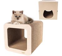 Griffoir pour Chat - CREATIVE PETS - Maison en Carton - 37 x 30 x 30 cm - Marron - Durable