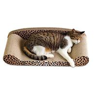 Griffoir pour chat en carton de qualité supérieure et imprimé léopard - Aspect élégant - Respectueux de l'environnement - Pour protéger le sol des meubles