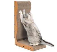 Griffoir pour Chat en Forme de L - Happy & Polly 66 cm de Haut avec Balle, Planche à Gratter Durable pour Protéger Meubles et Canapé, Grand