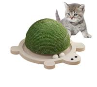 Griffoir pour chat en forme de tortue - Demi-boule en sisal résistant à l'usure et aux rayures avec boules en bois roulantes pour petit chat