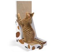 Griffoir pour Chat en Forme L Grande Taille - Grattoir Chat avec Fonction Niche/Coffret - en Carton Ondulé Haute Densité et Durable - Idéal à Placer près des Murs et Canapés