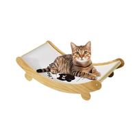 Griffoir pour chat en sisal et bois | Design incurvé à 160° 40 x 30 cm, utilisable des deux côtés avec tapis griffoir interchangeable | Protège les canapés et les rideaux | Pour appartement, maison