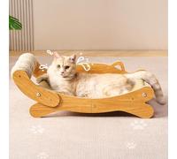 Griffoir pour chat et griffoir pour chat avec boule de sisal - Griffoir tout-en-un pour chat, hamac et lit pour chat d'intérieur - Arbre à chat en bois édition améliorée