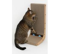 Griffoir pour Chat - Flamingo Hugo Brun - 27x31x56 cm - avec Herbe à Chat - 2 balles à grelot - Facile à Monter - Recyclable