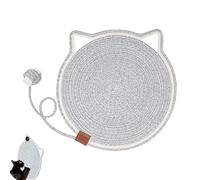 Griffoir pour chat | Grattoir horizontal rond avec balle - Accessoire pour animaux de compagnie avec crochet d'oreille - Pour salon, chambre à coucher, moquette, coin