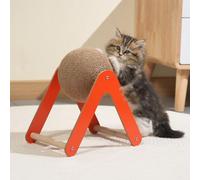 Griffoir pour chat, griffes de fraisage à boule, jouets pour chat droits, auto-divertissant, griffoir pour chat, corde de chanvre intégrée, cadre d'escalade pour chat de petite et moyenne taille