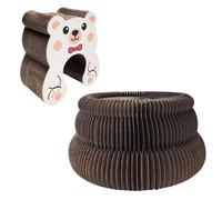 Griffoir pour Chat - Griffoir avec Jouet à Balle, Griffe de ponçage indéchirable, Jouet à gratter pour Chat Orgue Magique pour Jeu interactif | Anneau à gratter Carton ondulé pour Meubles