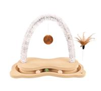 Griffoir pour Chat, Jouet à griffer en Bois avec Plateau Rotatif | Jouet de fiançailles pour Animaux de Compagnie, Outil de Relaxation pour Chats d'intérieur et Petits Chiens