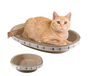 Griffoir pour chat - Jouet d'escalade ovale en carton, papier ondulé haute densité, perchoir en pâte de bois recyclable, feuille de fibre rigide multicouche | Grinder à griffes pour chatons et chats