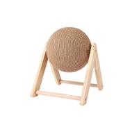 Griffoir pour chat - Jouet interactif avec balle rotative | Jouets pour chat en bois massif | Aiguiseur de griffe en corde de sisal pour petits chats chatons